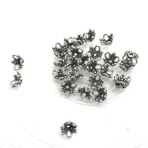 Sterling Bali 8mm Bead Cap Pair